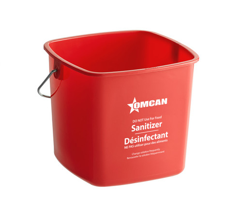 Omcan - 3 Qt Red Cleaning and Sanitizing Pail