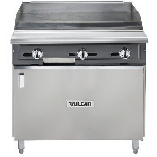 Vulcan - V Series 36" Liquid Propane Range w/ Griddle & Cabinet Base - VGMT36B