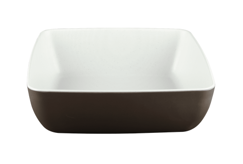 Elite Global Solutions - Infinity 113 oz Chocolate/White Speckled Square Bowl (3 Per Case) - B267098-WS/CH