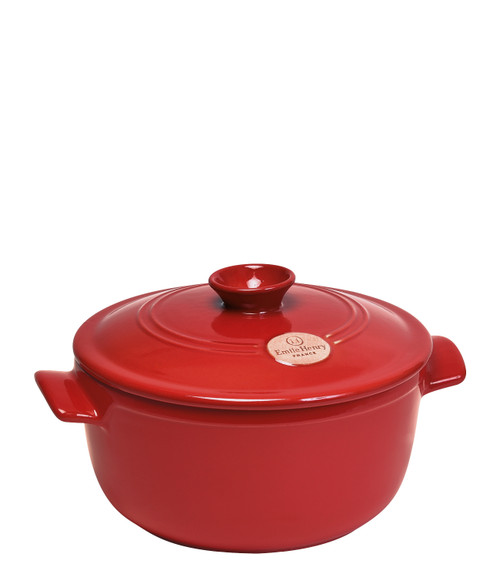 Emile Henry - Fusain (Pepper) Round Stewpot - 91794525