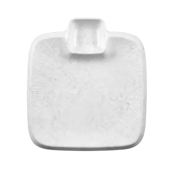 Elite Global Solutions - Hermosa 9" x 8" Gray Marble Chip & Dip Plate (6 Per Case) - B428090-GYM