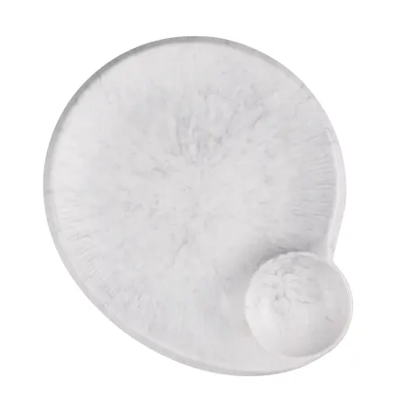 Elite Global Solutions - Hermosa 10.3" x 9.1" Gray Marble Chip & Dip Plate (6 Per Case) - B598118-GYM