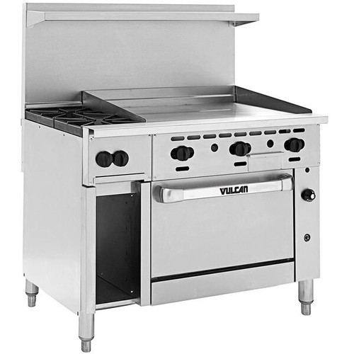 Vulcan - Endurance 48" Liquid Propane Range w/ 2 Burners, 36" Griddle & Convection Oven - 48C-2B36GTP