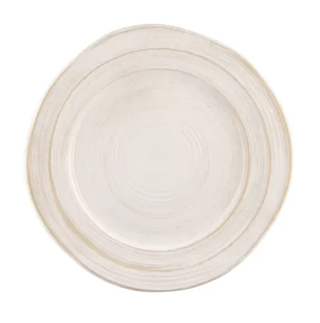 Elite Global Solutions - Della Terra Stoneware 11.75” Off White Design Irregular Round Plate (6 Per Case) - D1134ST-OWD