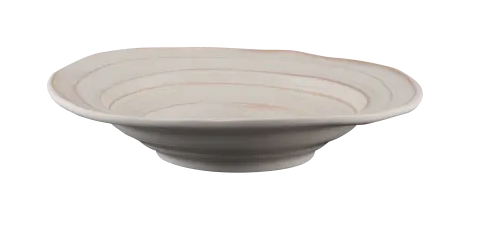 Elite Global Solutions - Della Terra Stoneware 22 oz Off White Design Irregular Round Bowl (6 Per Case) - DB11ST-OWD