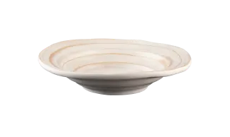 Elite Global Solutions - Della Terra Stoneware 6 oz Off White Design Irregular Round Bowl (6 Per Case) - DB7ST-OWD