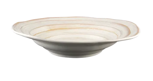 Elite Global Solutions - Della Terra Stoneware 44 oz Off White Design Irregular Round Serving Bowl (4 Per Case) - M14BST-OWD