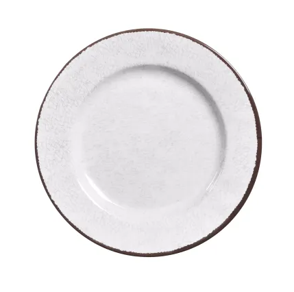 Elite Global Solutions - Vintage California Mojave 10.5" White Round Crackle Plate (6 Per Case) - D1025M-W
