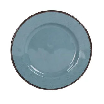 Elite Global Solutions - Vintage California Mojave 8.5" Cameo Blue Round Crackle Plate (6 Per Case) - D850M-CB