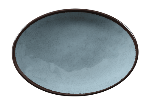 Elite Global Solutions - Vintage California Mojave 12.5" x 8.5" Cameo Blue Oval Crackle Plate (6 Per Case) - D8512OVM-CB