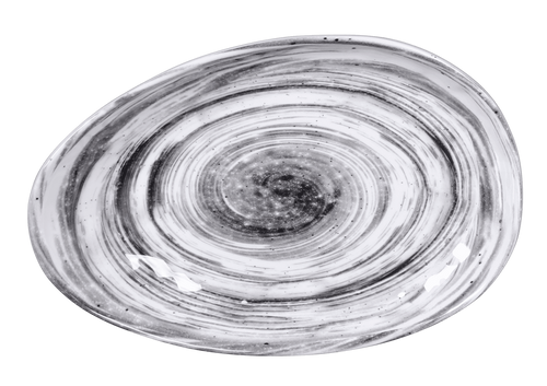 Elite Global Solutions - Van Gogh 11.25" x 7.5" Black Design Round Plate (6 Per Case) - D1172OV-BD