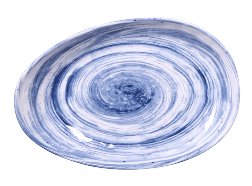 Elite Global Solutions - Van Gogh 11.25" x 7.5" Navy Design Round Plate (6 Per Case) - D1172OV-ND