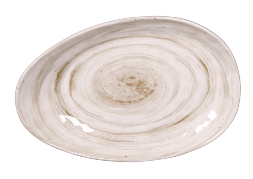 Elite Global Solutions - Van Gogh 11.25" x 7.5" Taupe Design Round Plate (6 Per Case) - D1172OV-TD