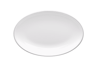 Elite Global Solutions - Viva 9” x 6.25" White W/ Black Trim Oval Plate (6 Per Case) - D2209LW