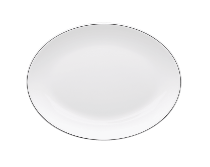 Elite Global Solutions - Viva 13” x 10.1” White W/ Black Trim Oval Plate (6 Per Case) - D2213L-W