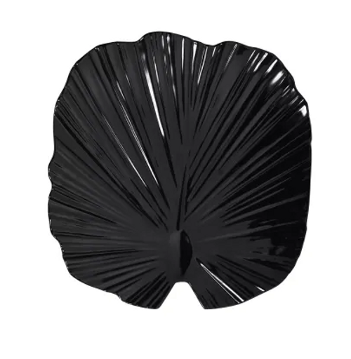 Elite Global Solutions - Tropicana 14” x 13.5” Black Large Palm Leaf Platter (3 Per Case) - M14PL-B