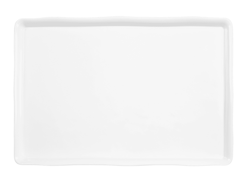 Elite Global Solutions - Edge 26" x 18" White Rectangular Organic Tray - M1826-NW