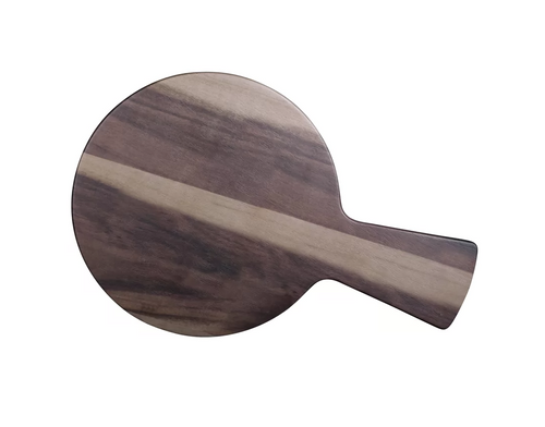 Elite Global Solutions - Fo Bwa 7" Faux Hickory Wood Round Serving Board W/ 4" Handle (3 Per Case) - M7RW-HW