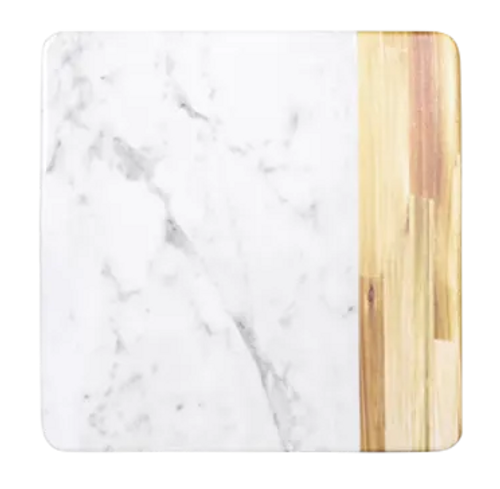 Elite Global Solutions - Sierra 13" Alderwood Carrara Marble Square Serving Board (4 Per Case) - M13M-AWC
