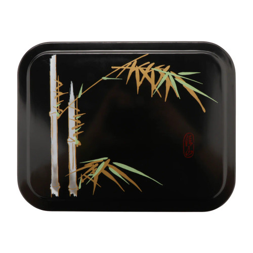 G.E.T - Fuji 10.75" x 8.25" Black & Red Two-Tone 5-Compartment Deep Bento Box W/ Cover (12 Per Case) - 171-F