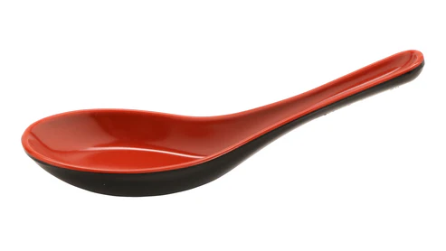 G.E.T - Fuji 1 oz Black & Red Two-Tone Soup Spoon (60 Per Case) - 6026-RB