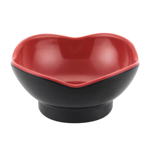 G.E.T - Fuji 3 oz Black & Red Two-Tone Petite Scallop Bowl (12 Per Case) - B-129-F