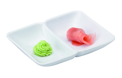 G.E.T - Water Lily 1 oz 2-Compartment Sauce Dish (24 Per Case) - 037-W