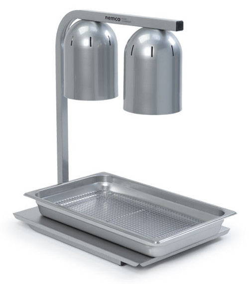 Nemco - Two Bulb Freestanding Infrared Heat Lamp w/ Pan & Screen Set - 6000A-2TP