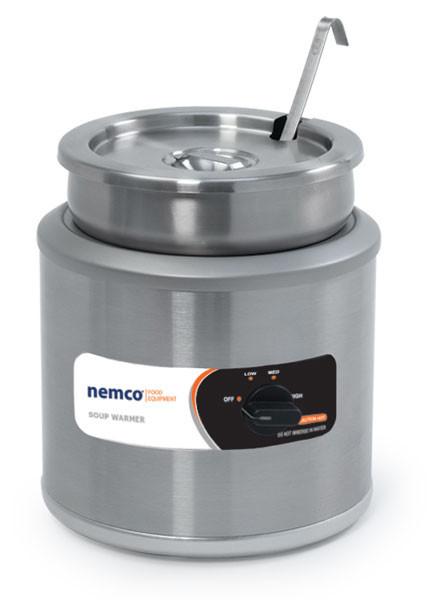 Nemco - 11 Qt Round Countertop Food Warmer w/ Inset, Cover & Ladle - 6101A-ICL