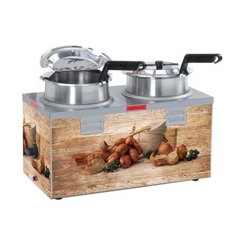 Nemco - 4 Qt Double Well Soup Merchandiser w/ 2 Thermostats - 6510A-2D4P