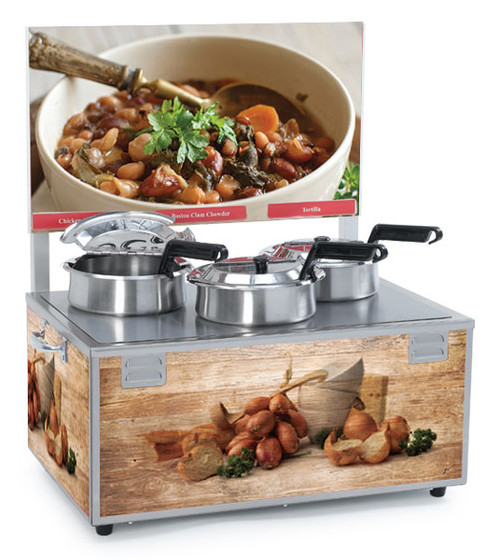 Nemco - 4 Qt Triple Well Soup Merchandiser w/ Header - 6510-T4