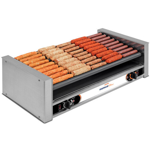 Nemco - 45 Hot Dog Wide Slanted Roller Grill 220V - 8045W-SLT-220