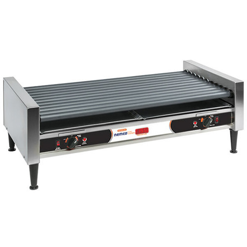 Nemco - 50 Hot Dog Slanted Roller Grill w/ Nonstick Coating & Digital Readout - 8050SX-SLT-RC