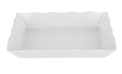 G.E.T - Milano 99 oz White Rectangular Scalloped Tray (6 Per Case) - ML-88-W