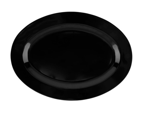 G.E.T - Milano 21" x 15" Black Oval Platter (12 Per Case) - OP-621-BK
