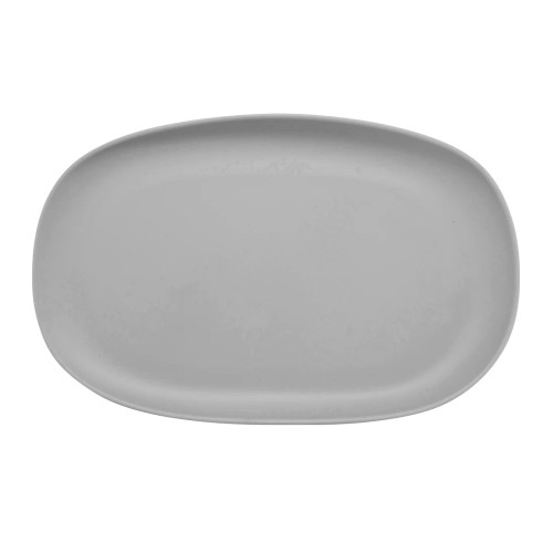 G.E.T - Riverstone 12" x 7.5" Light Gray Oval Coupe Dinner Plate (12 Per Case) - CS-1275-LG