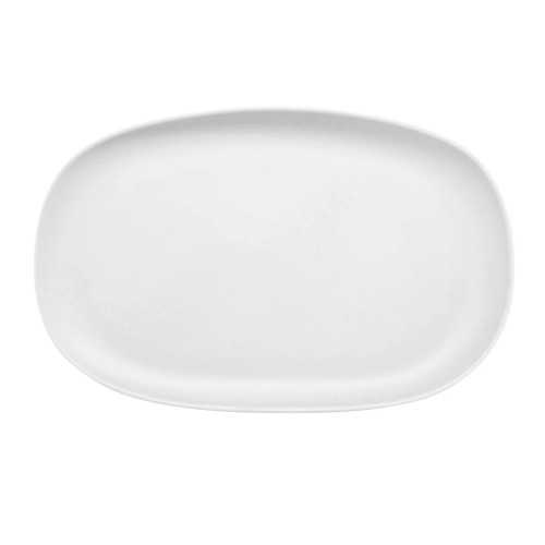 G.E.T - Riverstone 12" x 7.5" White Oval Coupe Dinner Plate (12 Per Case) - CS-1275-W