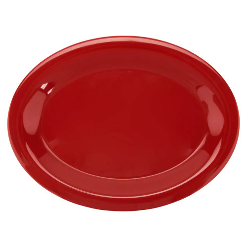 G.E.T - Diamond Harvest 12" x 9" Cranberry Oval Platter (12 Per Case) - OP-120-CR