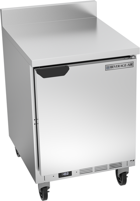 Beverage-Air - 24" Mobile Worktop Freezer w/ 1 Solid Swing Door & Foamed-In Backsplash - WTF24AHC-FIP