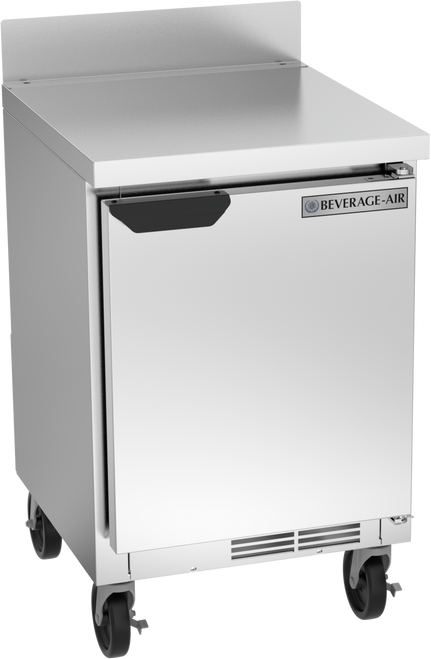 Beverage-Air - 20" Mobile Worktop Shallow Depth Refrigerator w/ 1 Solid Swing Door - WTR20HC