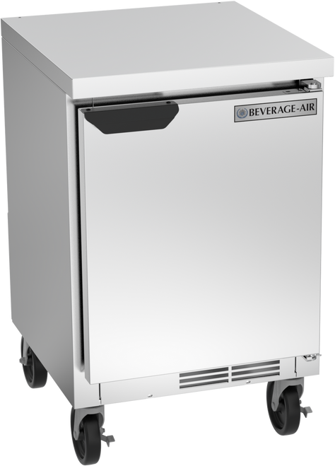 Beverage-Air - 20" Mobile Worktop Shallow Depth Refrigerator w/ 1 Solid Swing Door - WTR20HC-FLT