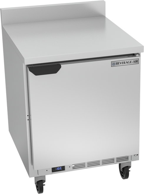 Beverage-Air - 27" Mobile Worktop Freezer w/ 1 Solid Swing Door & Foamed-In Backsplash - WTF27AHC-FIP