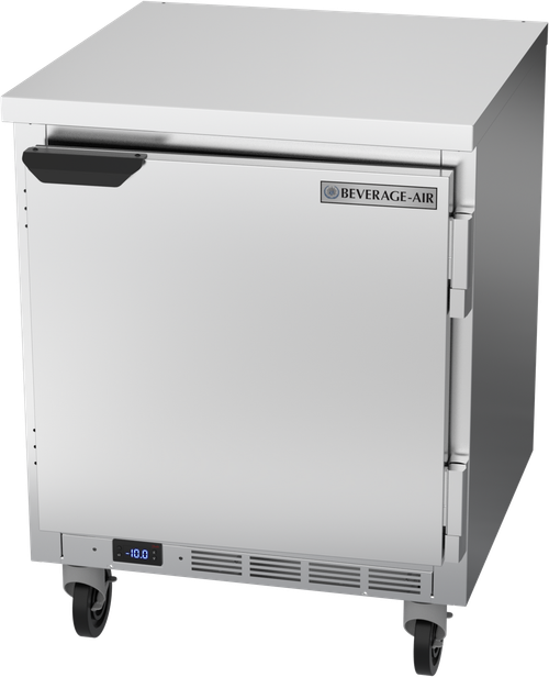 Beverage-Air - 27" Mobile Worktop Shallow Depth Freezer w/ 1 Solid Swing Door - WTF27HC-FLT