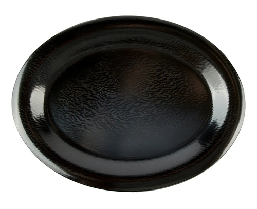 G.E.T - Etchedware 12" x 9" Textured Black Oval Platters (12 Per Case) - OP-120-EW-BK