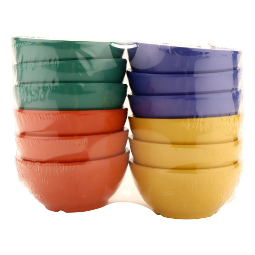 G.E.T - Diamond Mardi Gras 16 oz Mixed Colors Bowl (24 Per Case) - B-525-MIX