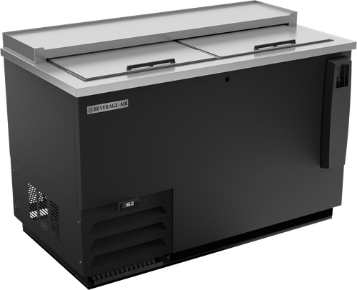 Veverage-Air - 50" Black Bottle Cooler w/ 2 Lids - DW49HC-B-29