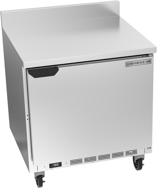 Beverage-Air - 32" Mobile Worktop Freezer w/ 1 Solid Swing Door & Foamed-In Backsplash - WTF32AHC-FIP
