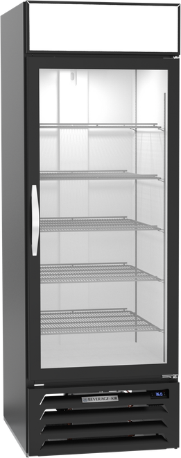 Beverage-Air - 27" MarketMax Black Wine Refrigerator w/ 1 Swing Glass Door - MMR23HC-1-B-WINE