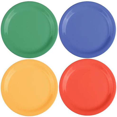 G.E.T - Diamond Mardi Gras 7.25" Mixed Colors Narrow Rim Plate (48 Per Case) - NP-7-MIX