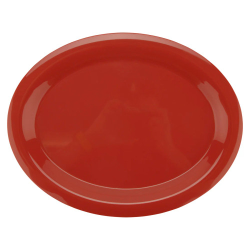G.E.T - Diamond Mardi Gras 13.5" x 10.25" Rio Orange Oval Platter (12 Per Case) - OP-135-RO